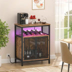 Mobile Bar per Vini con Luce RGB e Presa - 23.6D x 13.6W x 31H