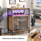 Mobile Bar per Vini con Luce RGB e Presa - 23.6D x 13.6W x 31H