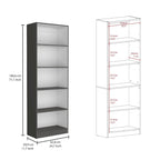Libreria alta a 5 ripiani e mobile, set da 2