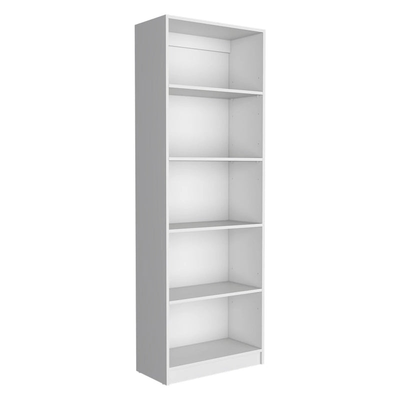 Libreria alta a 5 ripiani e mobile, set da 2