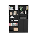 Libreria alta a 5 ripiani e mobile, set da 2