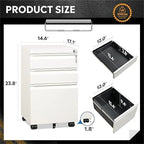 Cassettiera portadocumenti a 3 cassetti - 17,1P x 14,6L x 23,8H