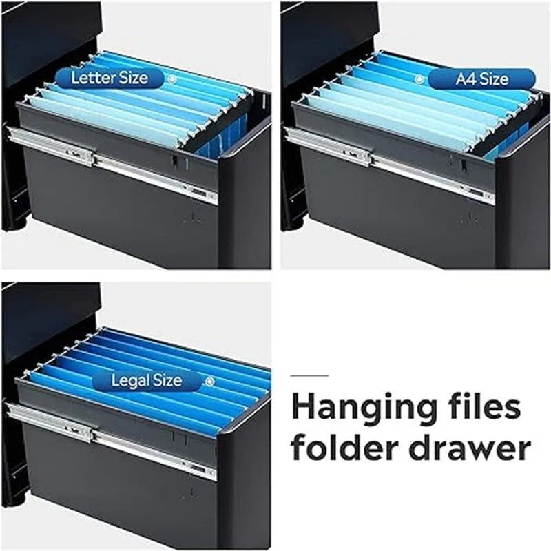 Cassettiera portadocumenti sottile a 3 cassetti - 17,7P x 11,8L x 23A