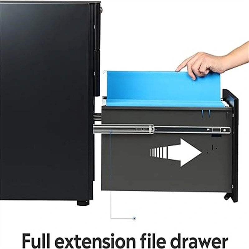 Cassettiera portadocumenti sottile a 3 cassetti - 17,7P x 11,8L x 23A