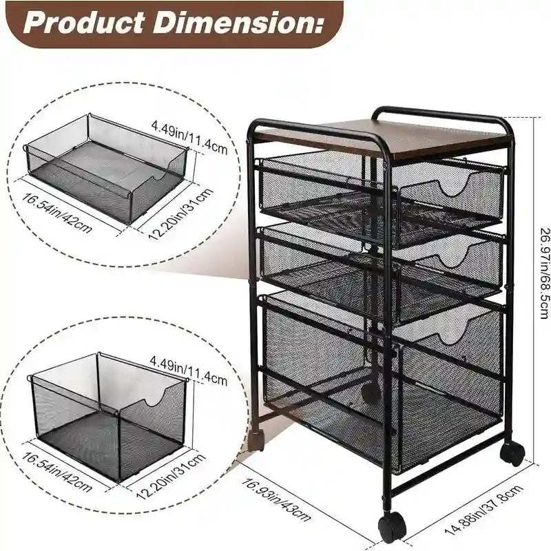 Carrelli portadocumenti a cassetti - 12P x 17L x 25A