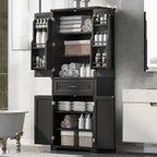 Mobiletto da bagno con ante e cassetto, ripiano regolabile