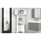 Mobiletto da Bagno Alto con Ripiano Regolabile