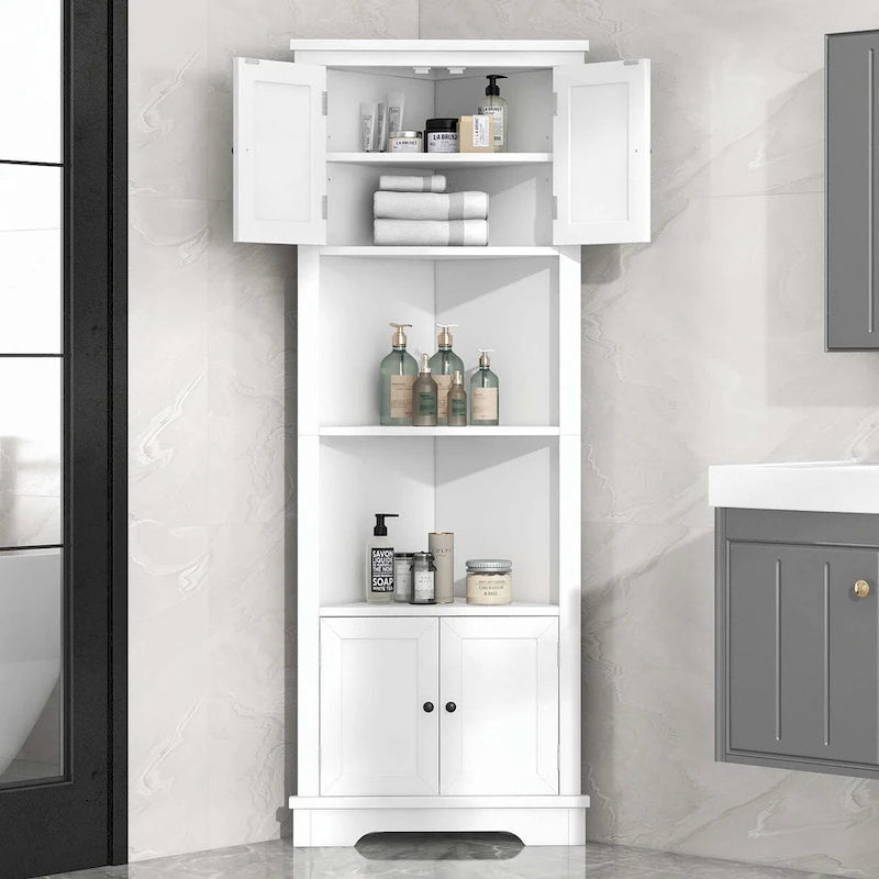 Mobiletto da Bagno Alto con Ripiano Regolabile