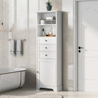 68Mobile Alto Contenitore con 3 Cassetti e Ripiani Regolabili per Bagno, Cucina e Soggiorno