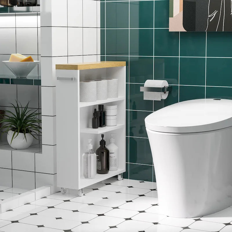 Mobiletto da bagno con rotelle - organizer contenitore
