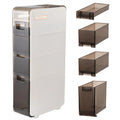 Mobiletto per bagno a 4 ripiani, porta carta igienica da terra - 16,14P x 6,9L x 37,91A