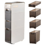 Mobiletto per bagno a 4 ripiani, porta carta igienica da terra - 16,14P x 6,9L x 37,91A