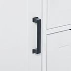 Mobiletto da Bagno con Ante e Cassetti, Spazio Contenitivo Multiplo, Stile Autoportante, Ripiano Aperto, Ripiano Regolabile, Bianco
