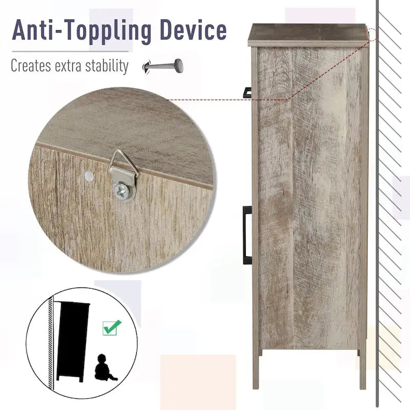 Mobiletto da Bagno con Cassetto e Ripiano Regolabile