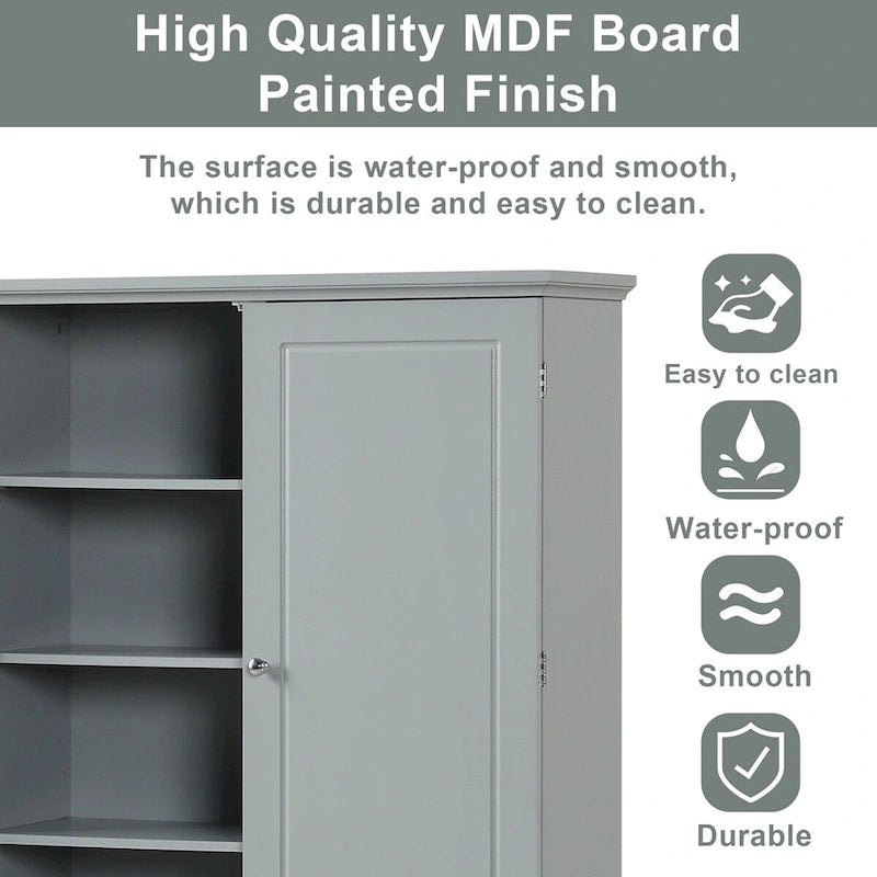 Mobiletto multiuso per bagno, mobiletto indipendente con due cassetti e ripiano regolabile, in MDF con finitura verniciata