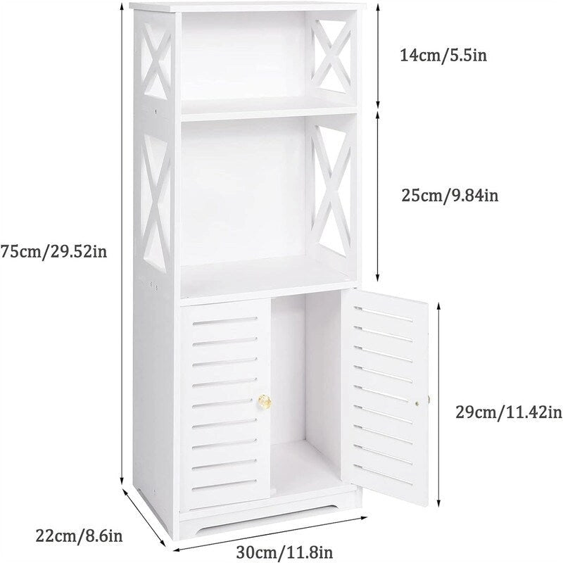 Mobiletto con ripiani da terra per bagno - 8.6P x 11.8L x 29.5A