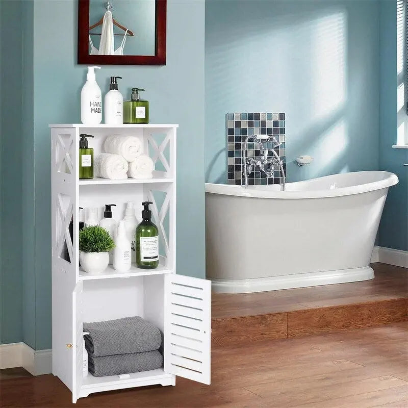 Mobiletto con ripiani da terra per bagno - 8.6P x 11.8L x 29.5A
