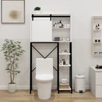 Mobiletto sopra il WC, Scaffali da bagno sopra il WC con anta scorrevole a granaio